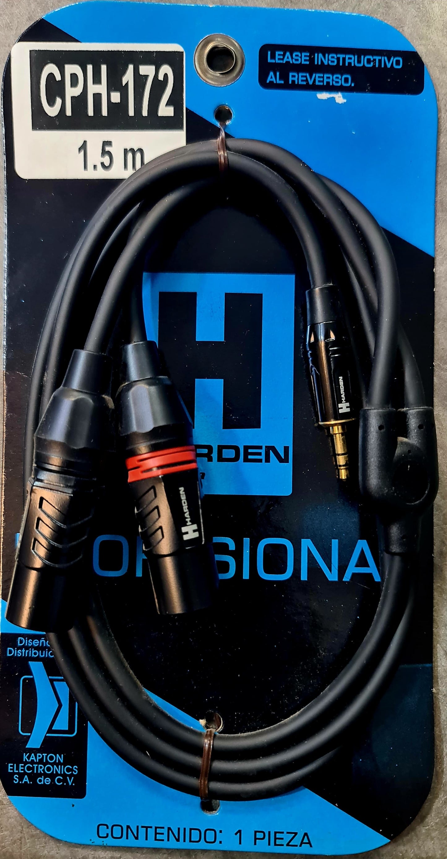 Cable Aux 3.5 mm a 2 XLR Harden 1.5 m