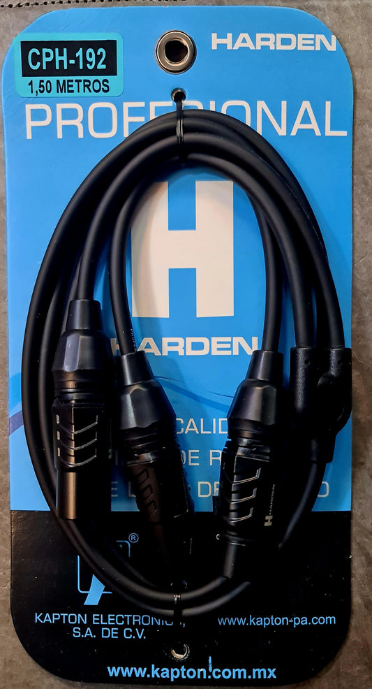 Cable Y XLR 2 Macho a 1 Hembra