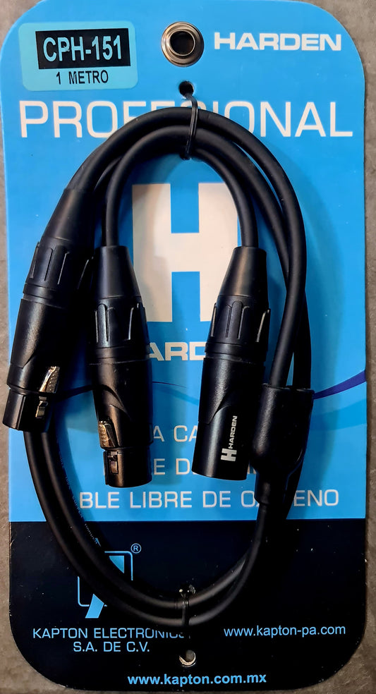 Cable Y XLR 2 Hembra a 1 Macho